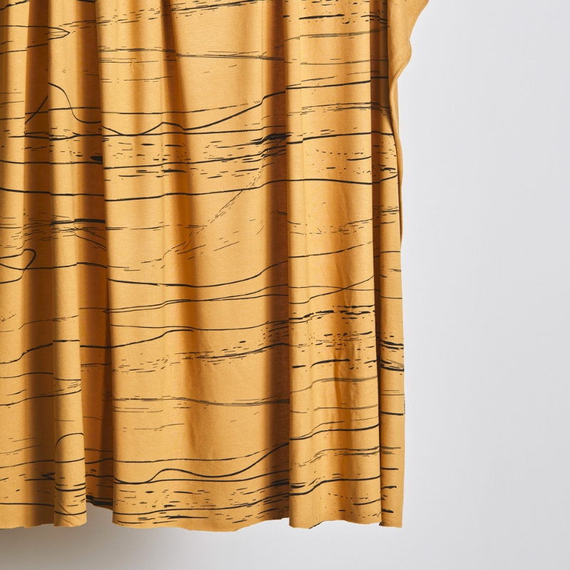 Jersey de viscosa Ecovero™ Stray lines dry mustard - mind the MAKER®