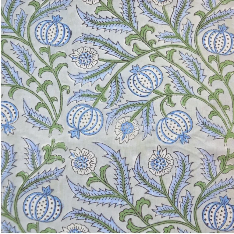 Tela algodón india estampado a mano - Iliana