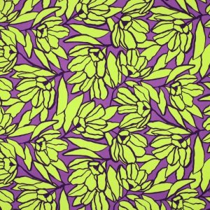 Viscosa Ecovero™ Inked bouquet purple & lime - Nerida Hansen