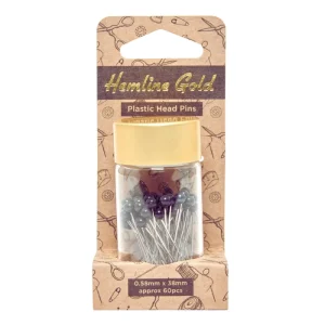 Alfileres con cabeza de plástico negro - Hemline Gold