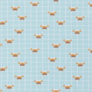 Punto de camiseta cangrejos y cuadros menta